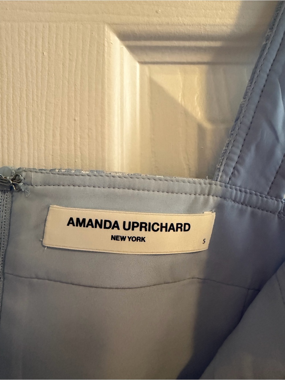 Amanda Uprichard x Revolve Spade Remington Brocade Cropped Top Blue S - Picture 4 of 8